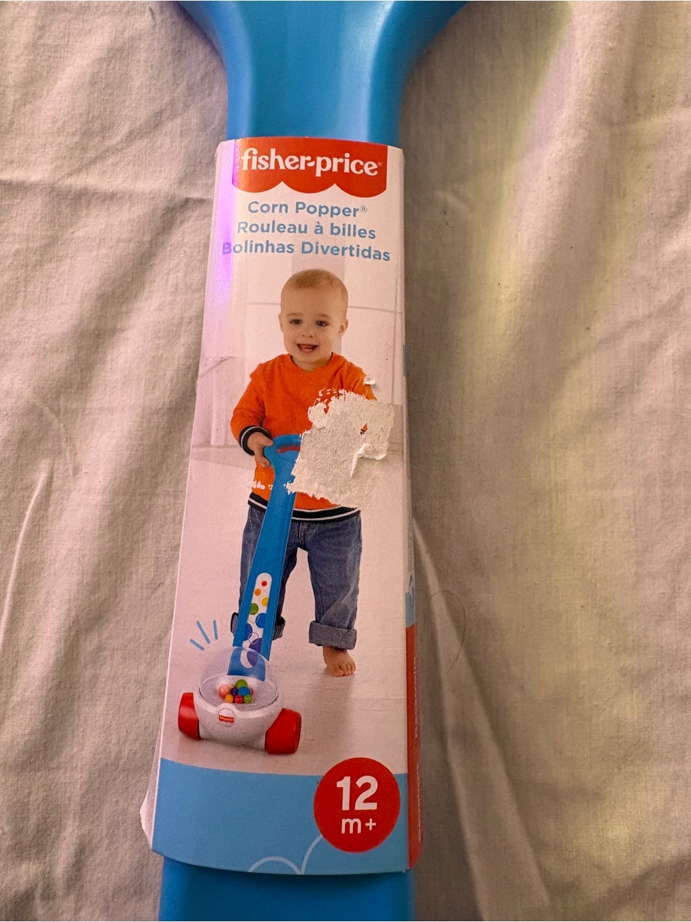 Fisher-Price Blue Corn Popper Push Walker with Red Wheels